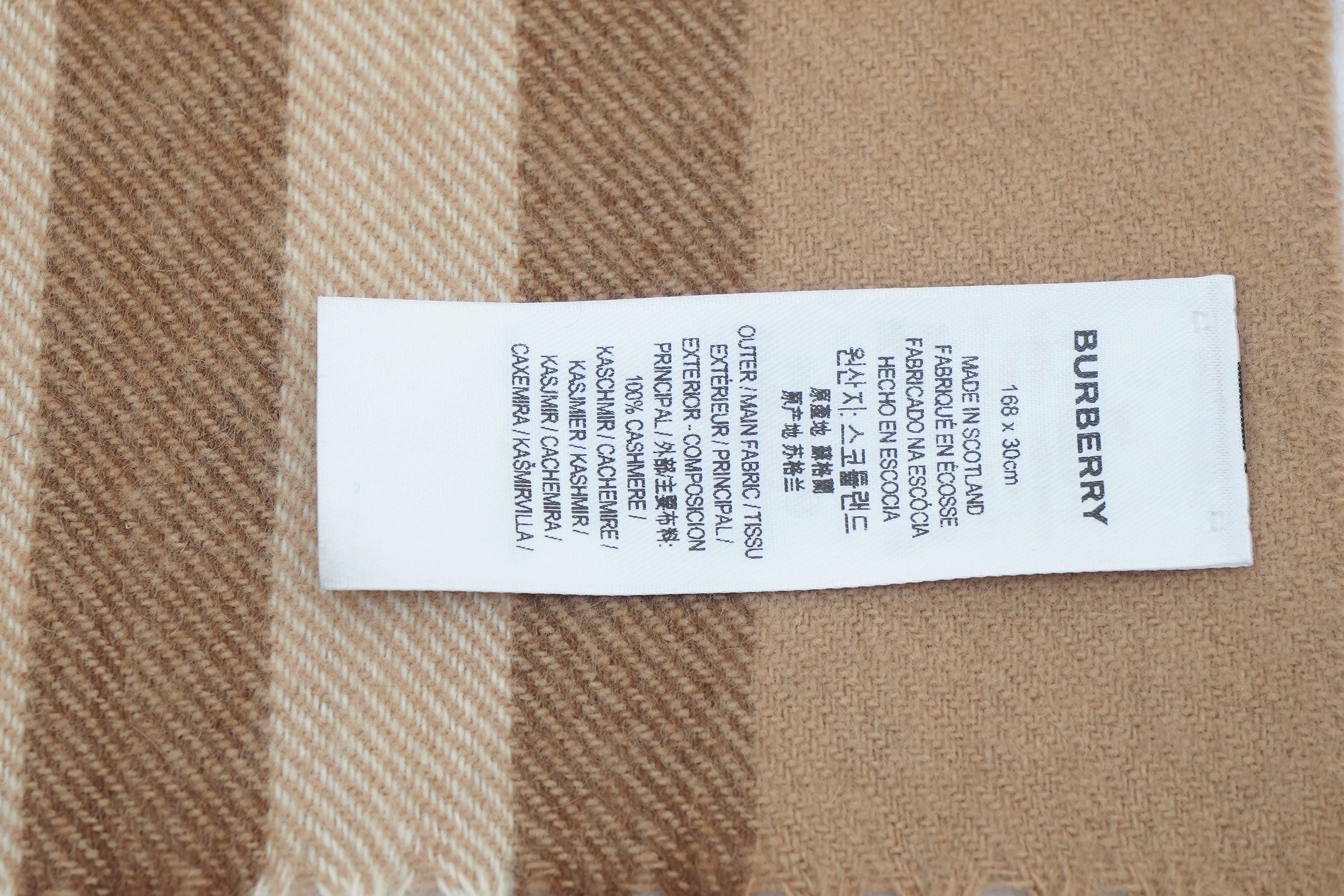 BURBERRY Giant Check Cashmere Scarf