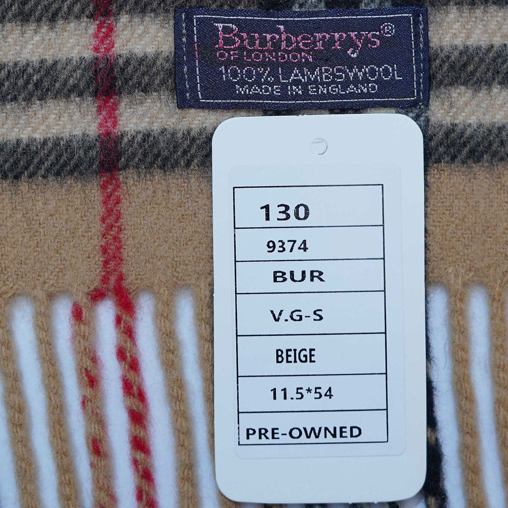 Lambswool Plaid Print Vintage Pre-Loved Scarf