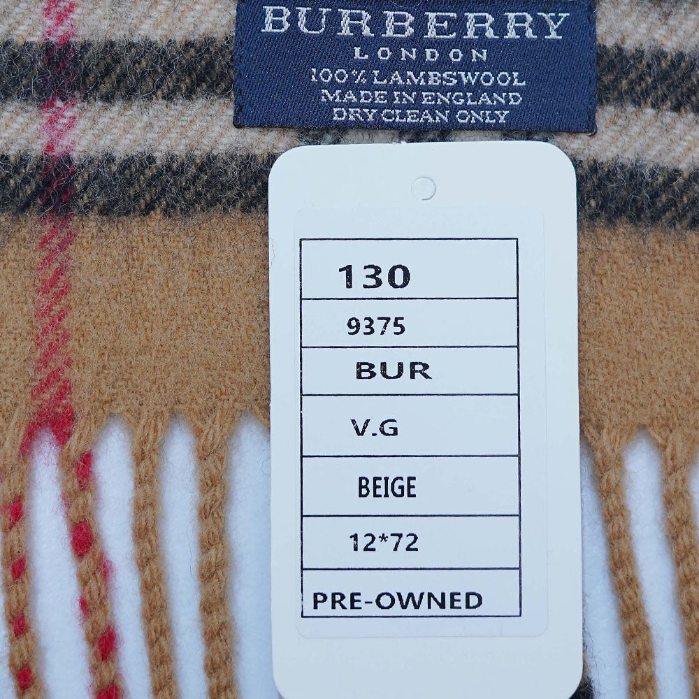 Lambswool Plaid Print Vintage Pre-Loved Scarf