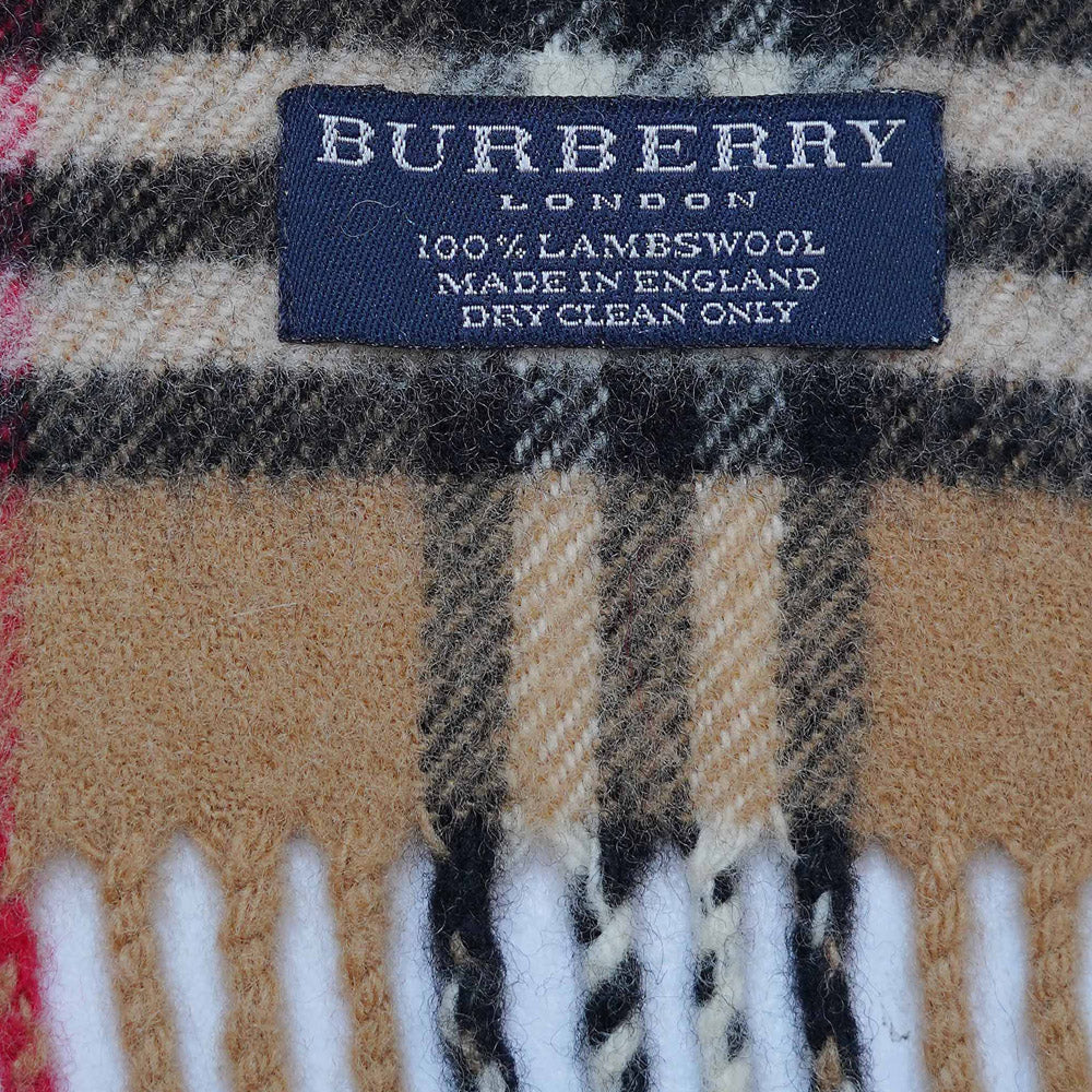 Lambswool Plaid Print Vintage Pre-Loved Scarf