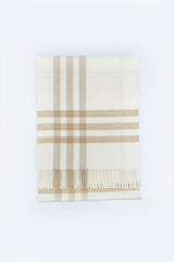 Burberry White Alabaster Classic Check Cashmere scarf (Pre-Owned)