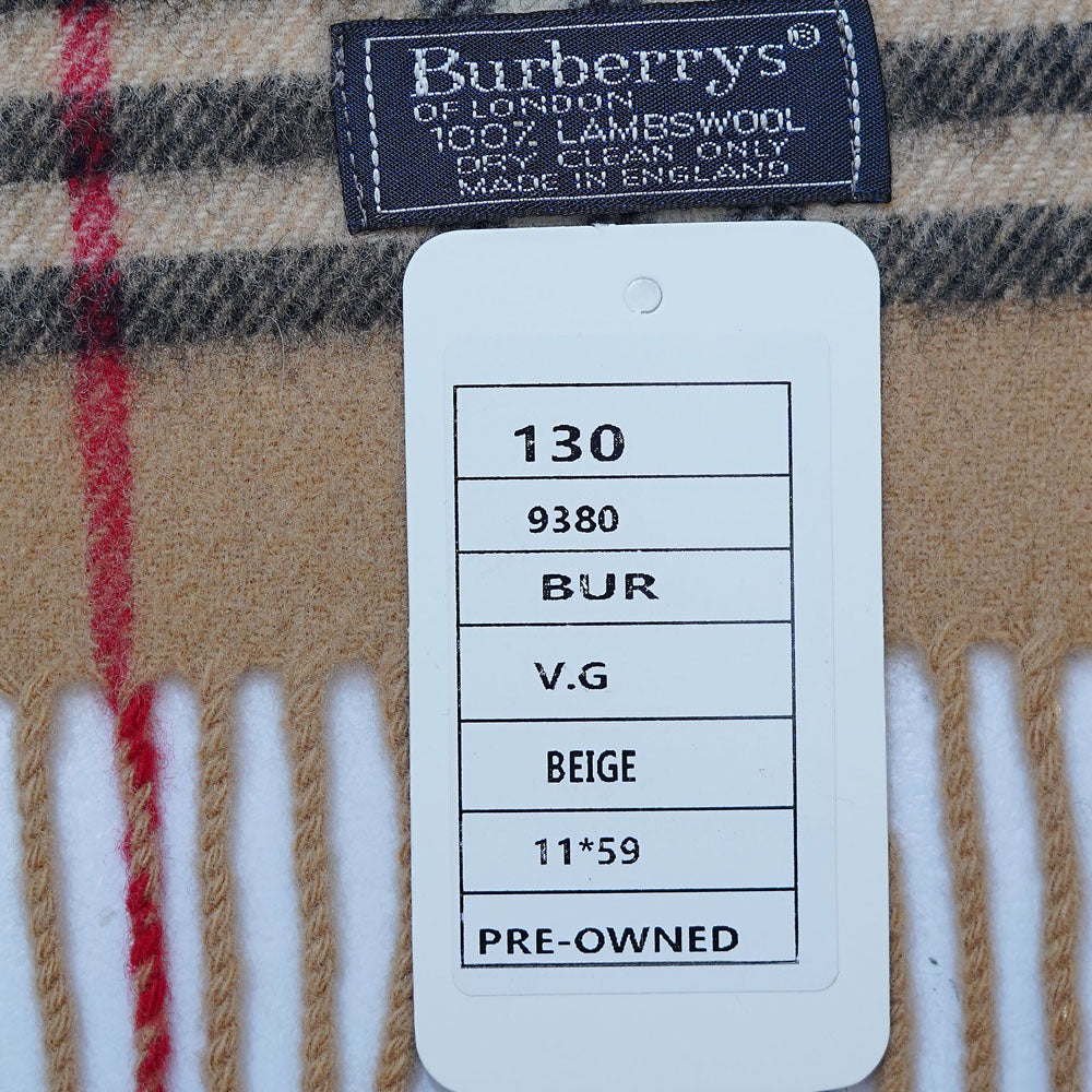 Lambswool Plaid Print Vintage Pre-Loved Scarf