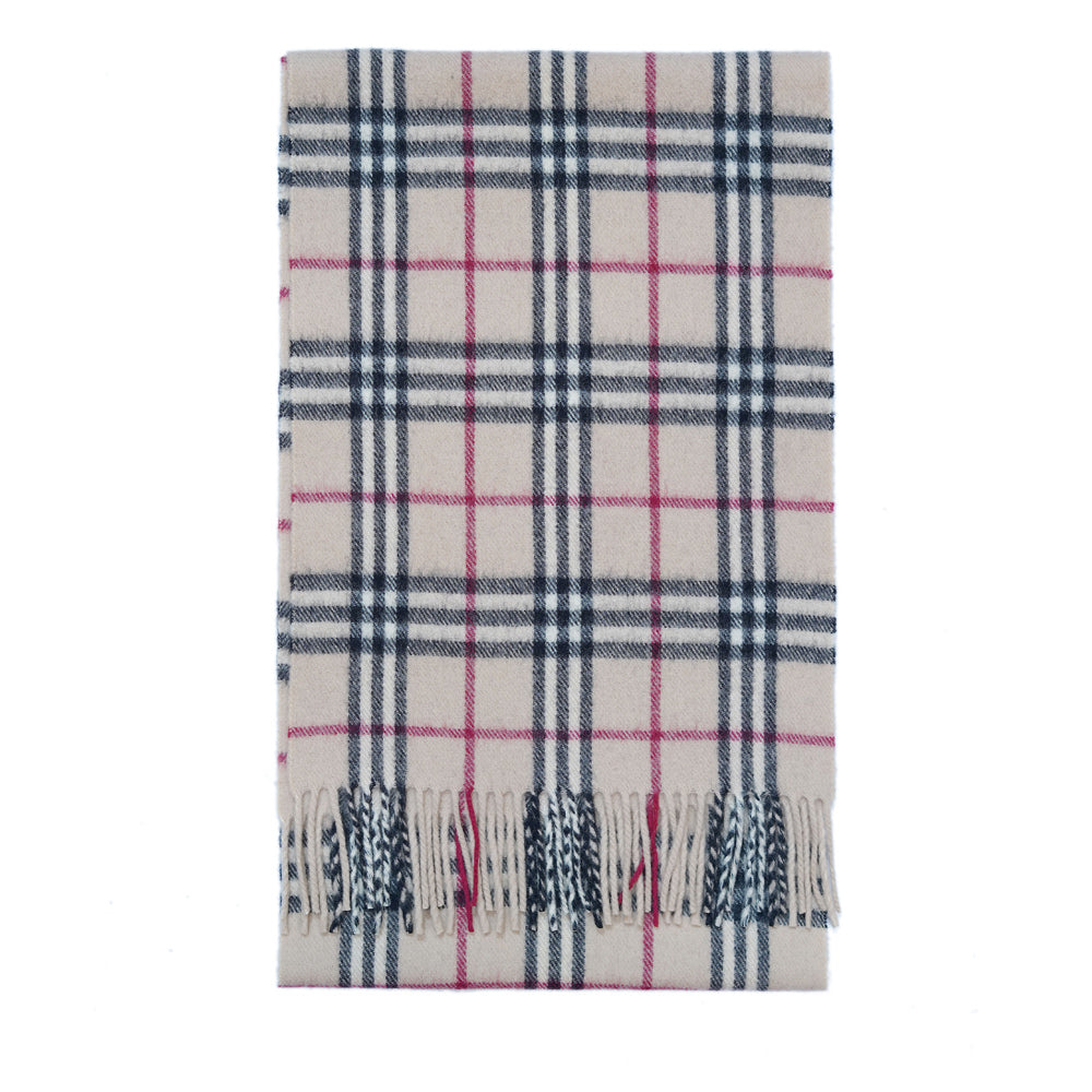 Merino Wool Plaid Print Vintage Pre-Loved Scarf