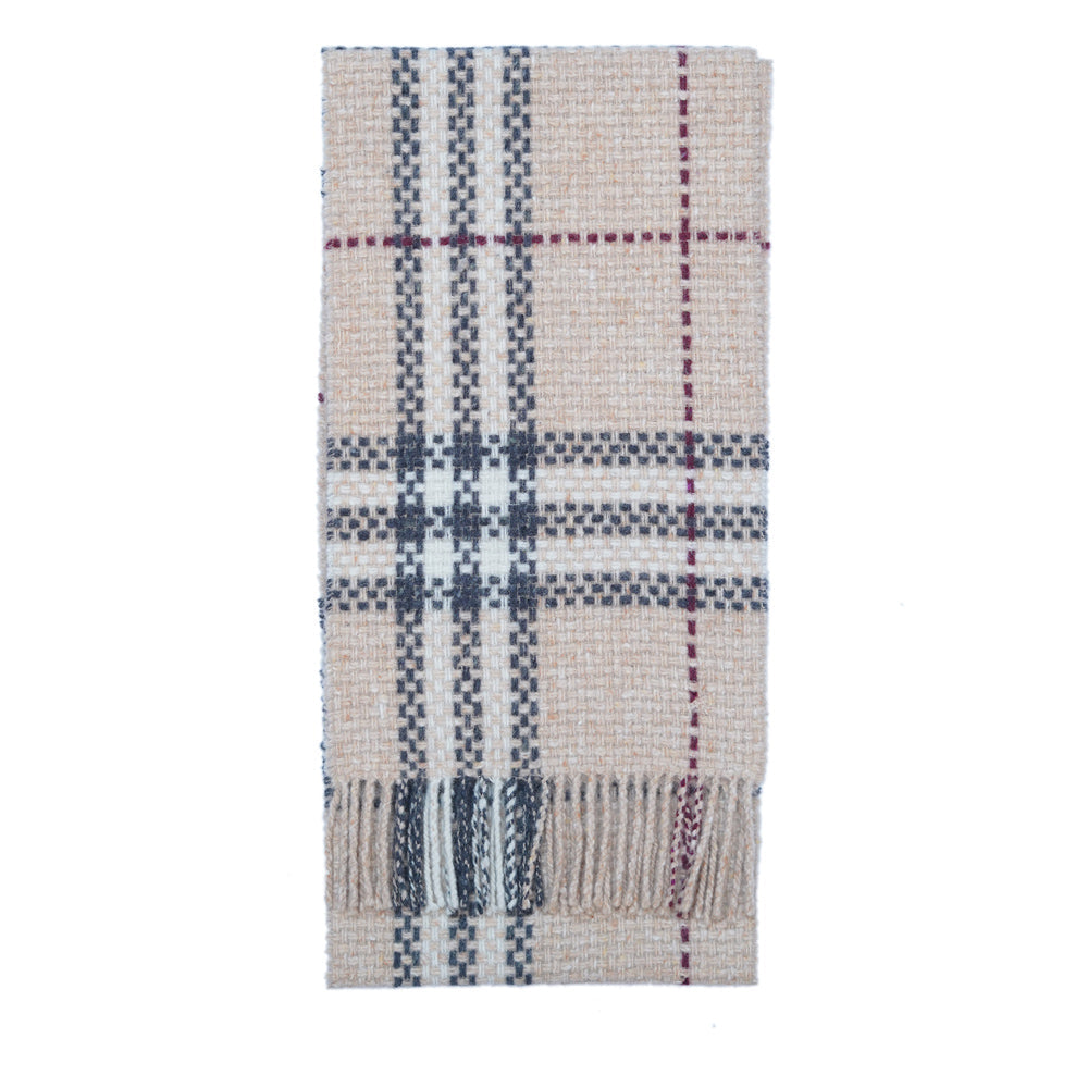 Merino Wool Plaid Print Vintage Pre-Loved Scarf