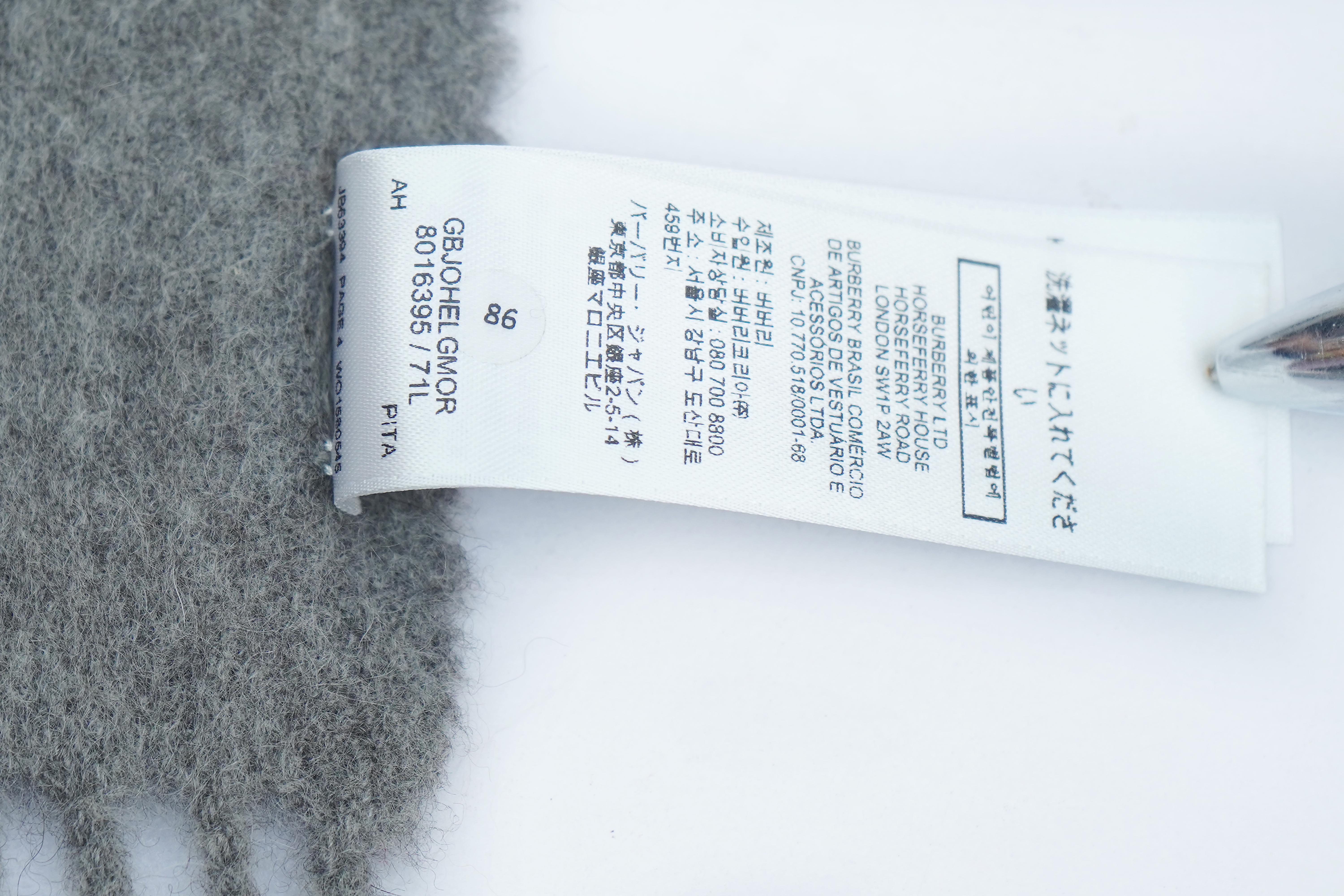 BURBERRY Grey Check Cashmere Scarf (Pre- Owned)