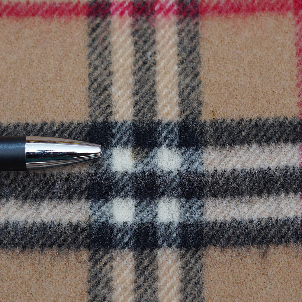 Lambswool Plaid Print Vintage Pre-Loved Scarf