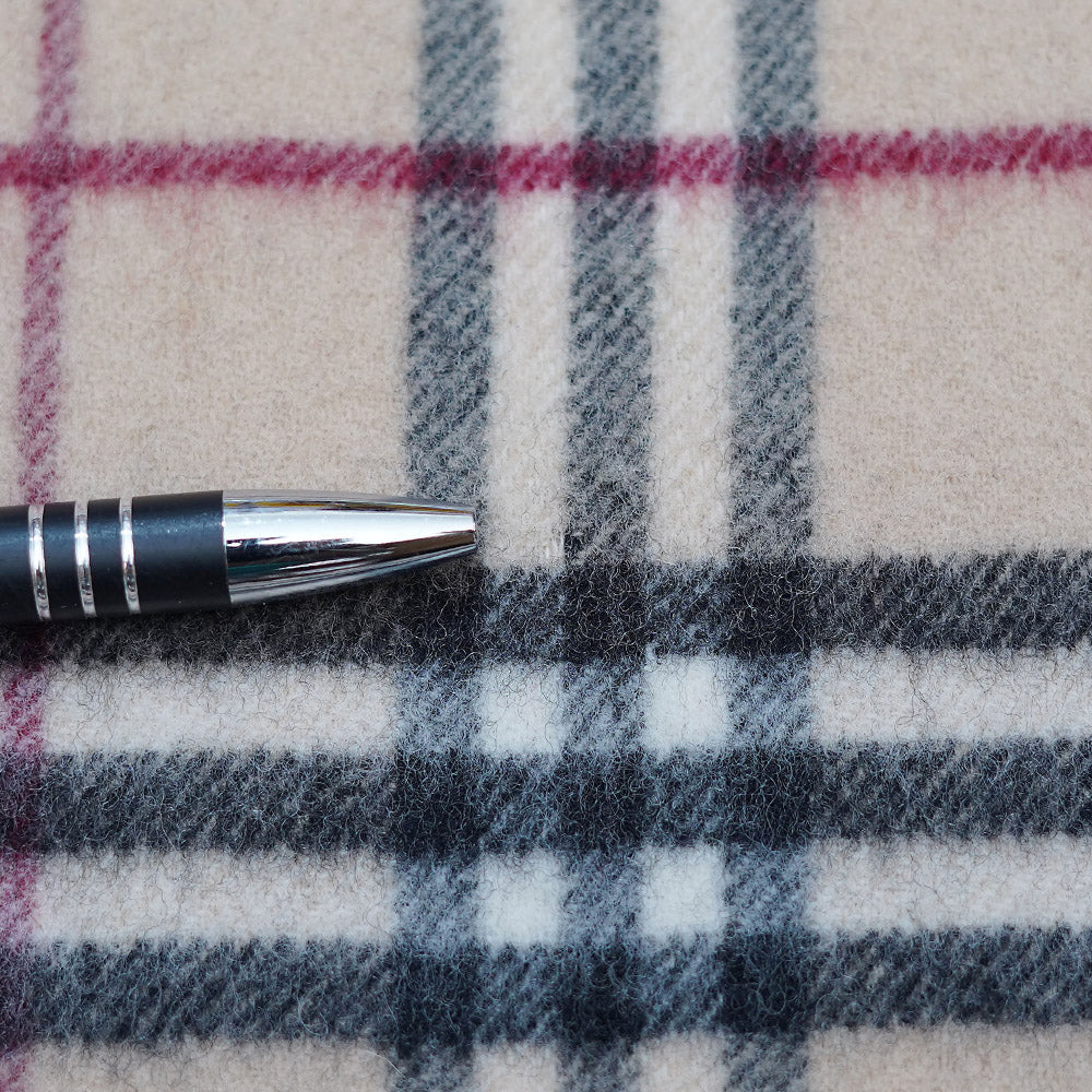 Lambswool Plaid Print Vintage Pre-Loved Scarf
