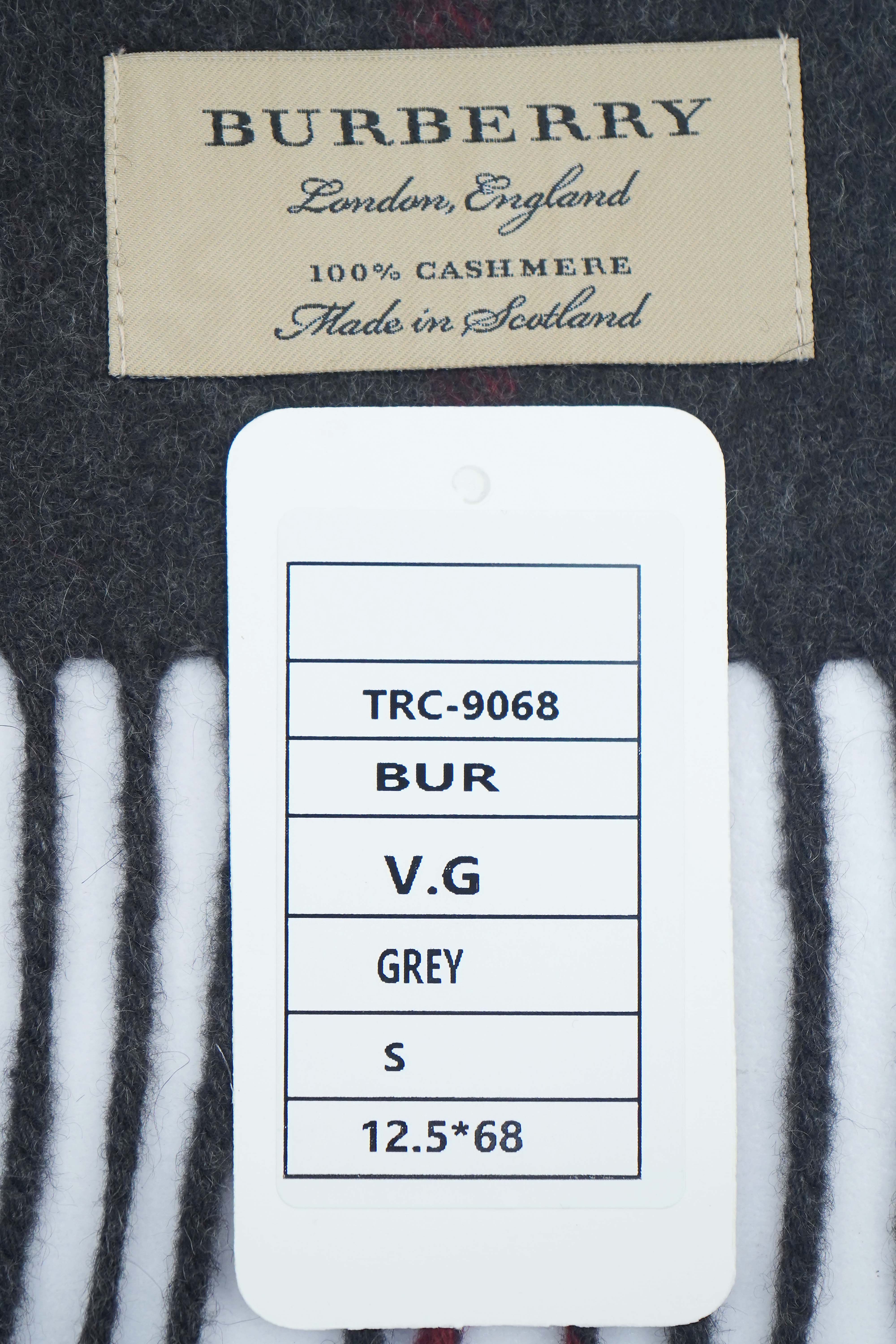 BURBERRY Check Cashmere Scarf (Pre- Owned)