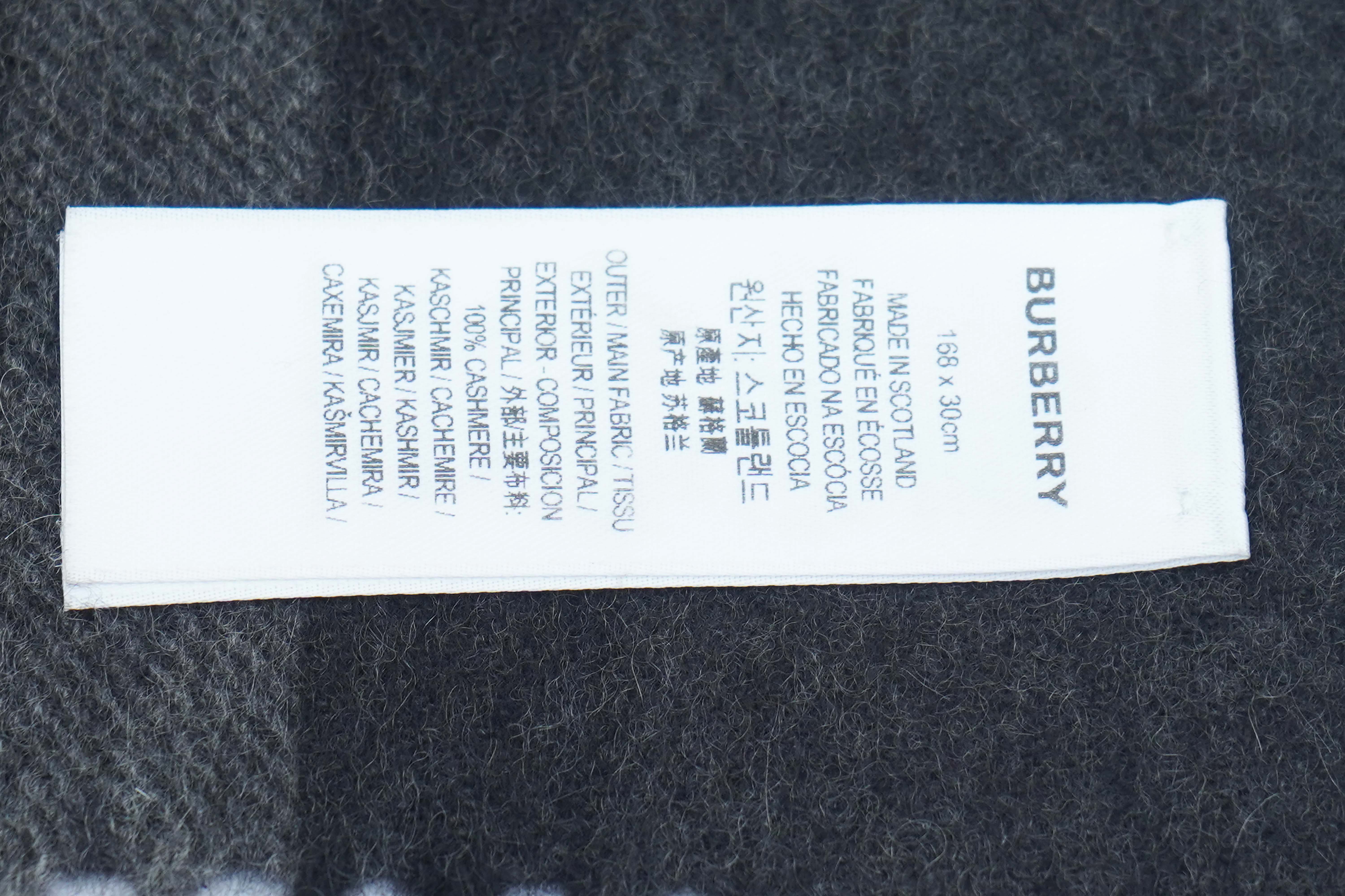 BURBERRY Check Cashmere Scarf (Pre- Owned)