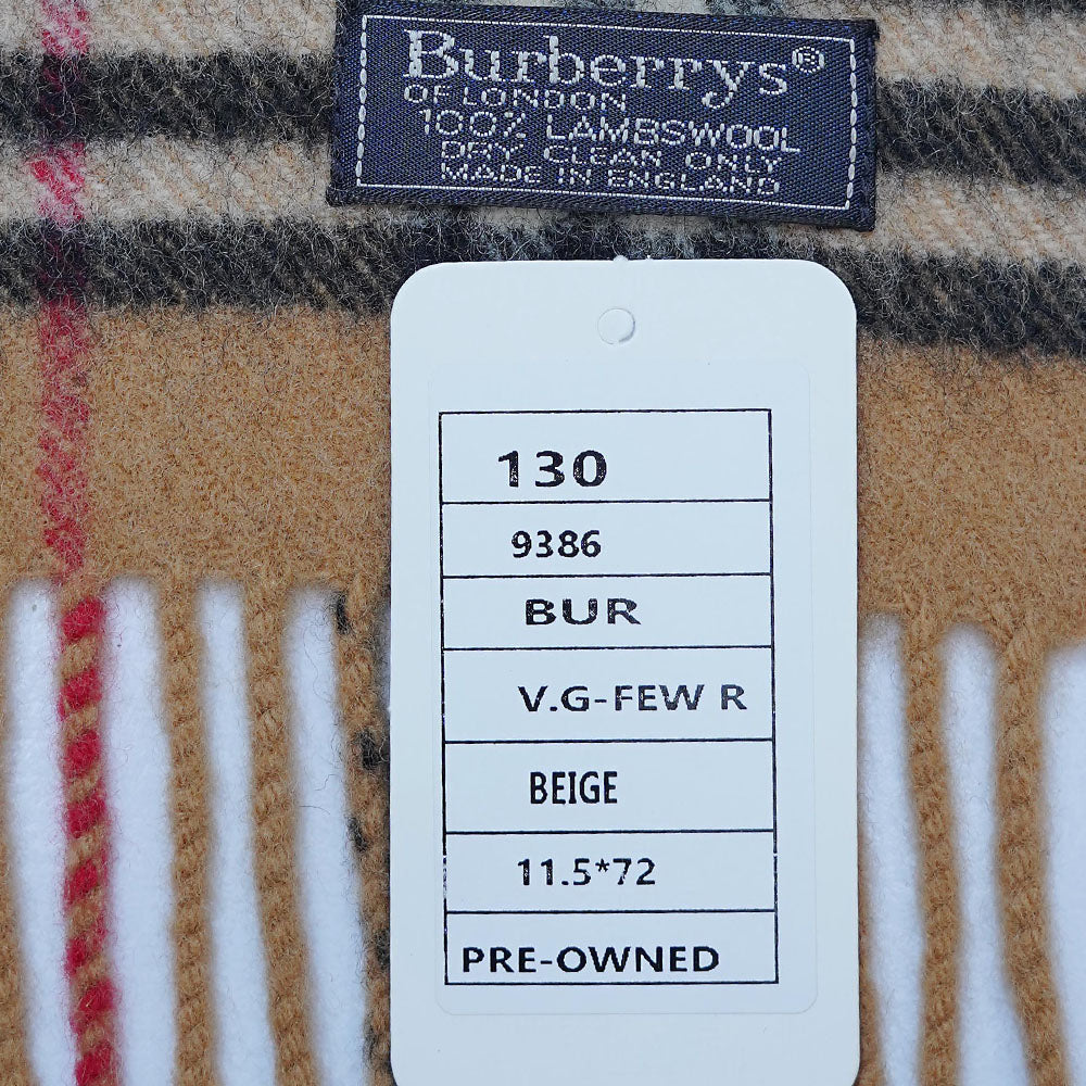 Lambswool Plaid Print Vintage Pre-Loved Scarf