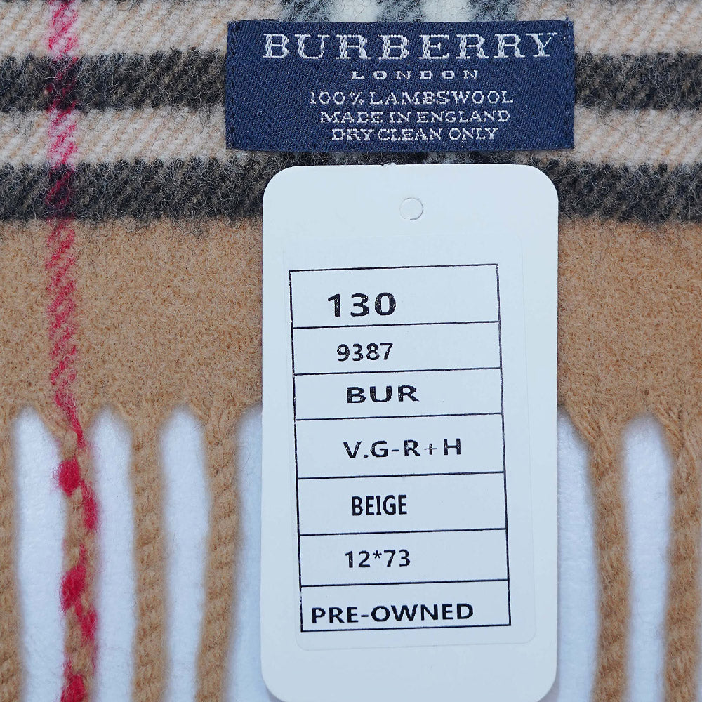 Lambswool Plaid Print Vintage Pre-Loved Scarf