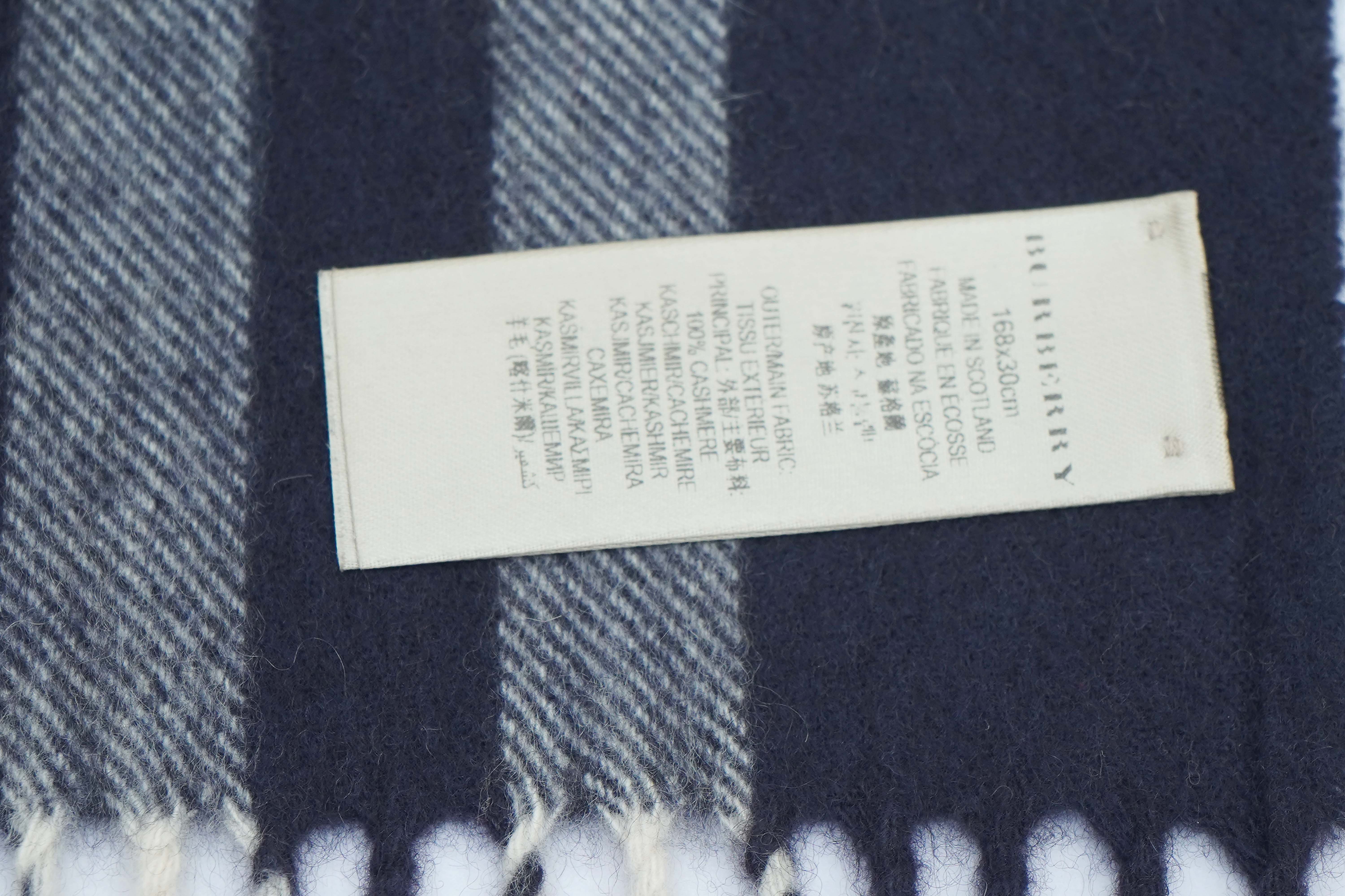BURBERRY Giant Check Cashmere Scarf (Pre-Owned)