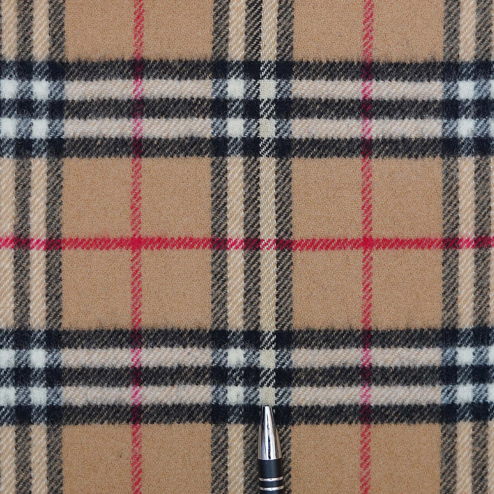 Lambswool Plaid Print Vintage Pre-Loved Scarf