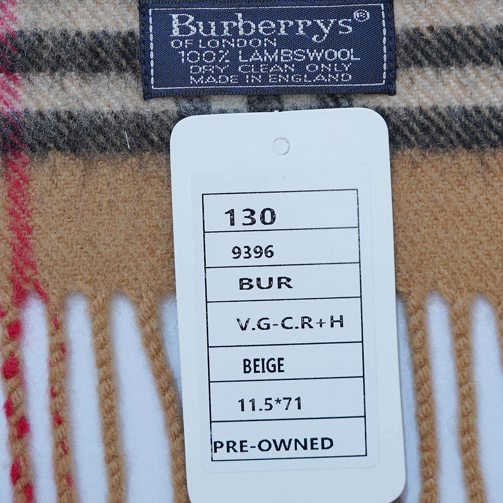 Lambswool Plaid Print Vintage Pre-Loved Scarf