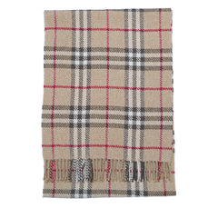 Cashmere/Wool Plaid Print Vintage Pre-Loved Scarf