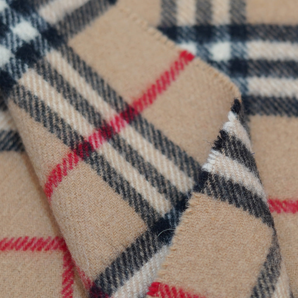 Lambswool Plaid Print Vintage Pre-Loved Scarf