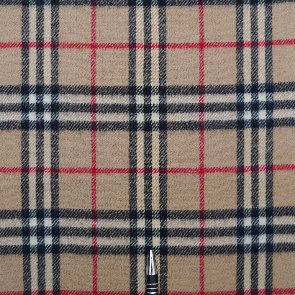 Lambswool Plaid Print Vintage Pre-Loved Scarf