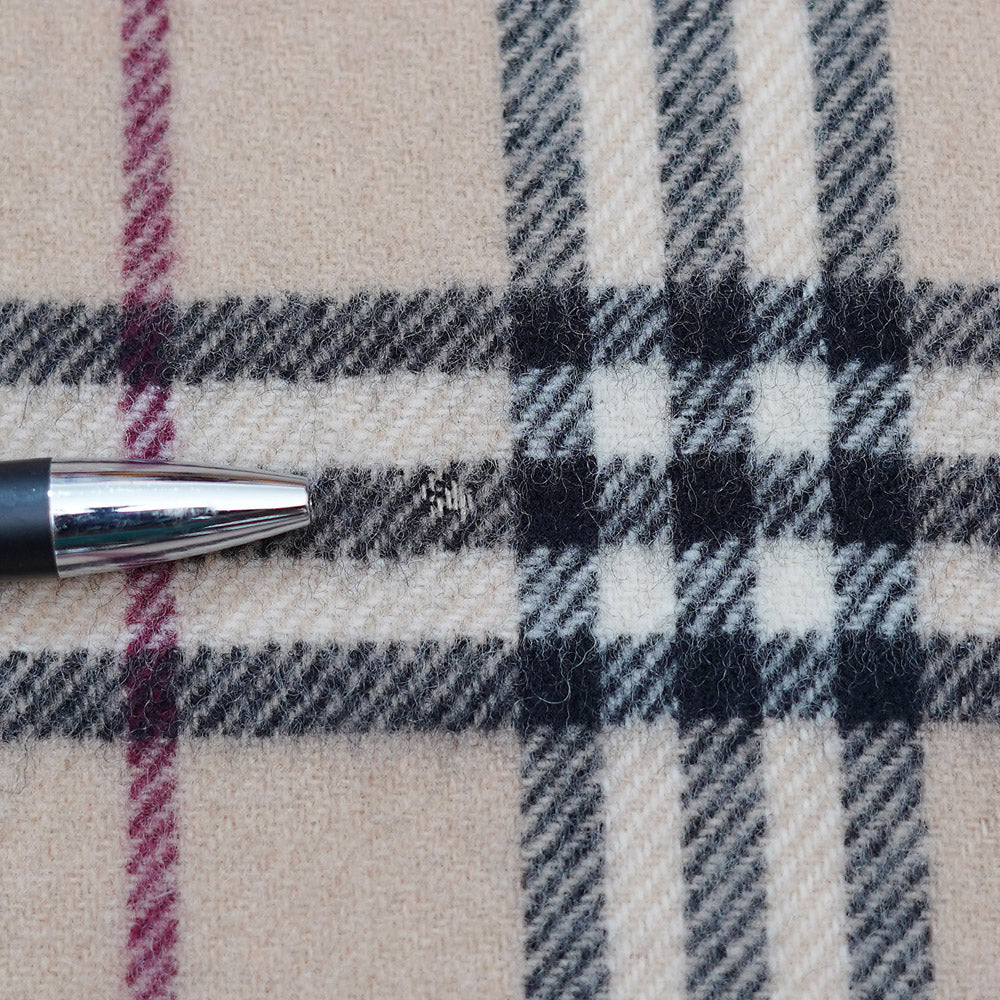 Lambswool Plaid Print Vintage Pre-Loved Scarf