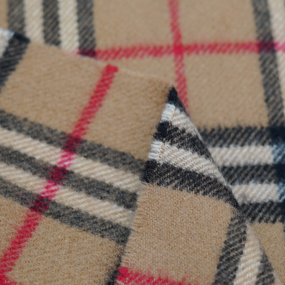 Lambswool Plaid Print Vintage Pre-Loved Scarf