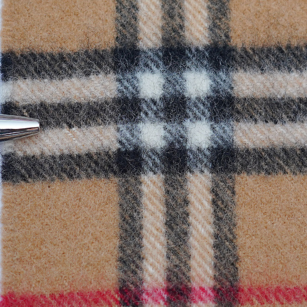 Lambswool Plaid Print Vintage Pre-Loved Scarf