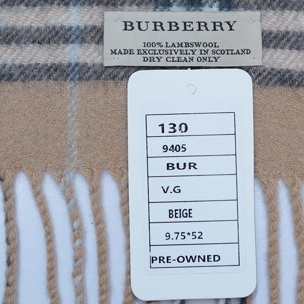 Lambswool Plaid Print Vintage Pre-Loved Scarf