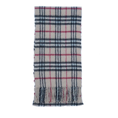 Cashmere/Wool Plaid Print Vintage Pre-Loved Scarf