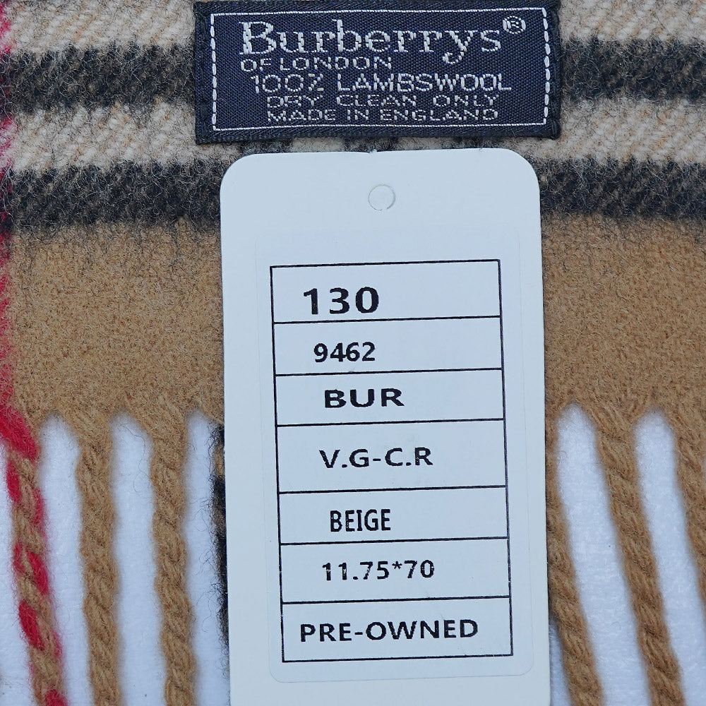 Lambswool Plaid Print Vintage Pre-Loved Scarf