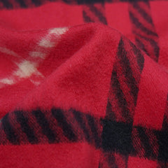 Red Plaid Print Vintage Pre-Loved Scarf