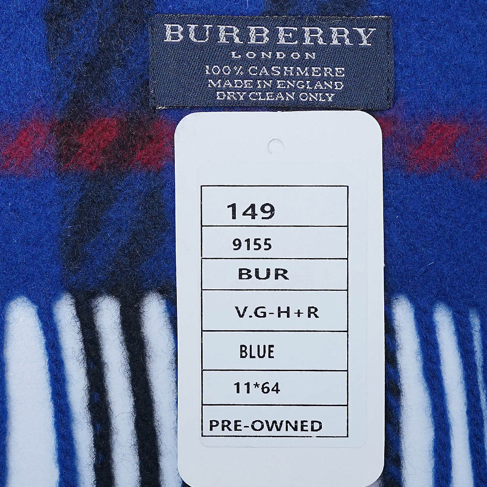 Cashmere Large Check Vintage Pre-Loved Scarf