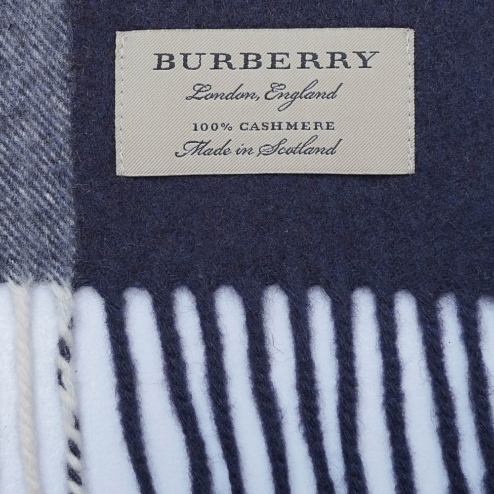 Cashmere Large Check Vintage Pre-Loved Scarf