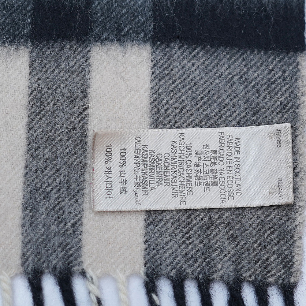 Cashmere Large Check Vintage Pre-Loved Scarf