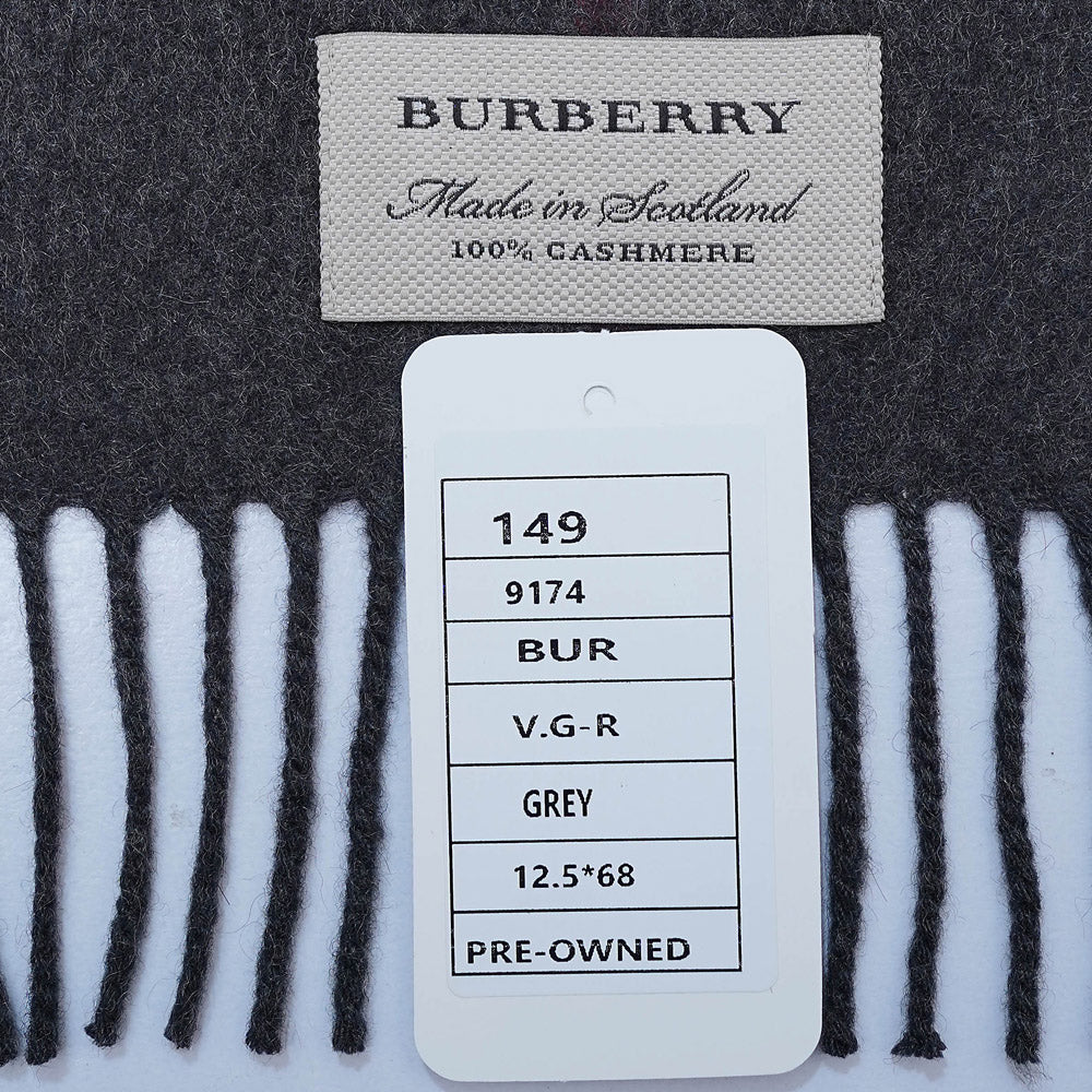 Cashmere Large Check Vintage Pre-Loved Scarf