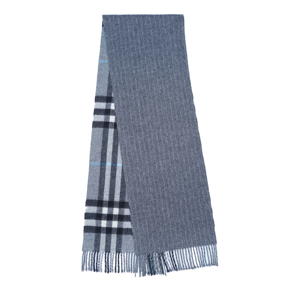 Merino/Cashmere Reversible Large Check Vintage Pre-Loved Scarf