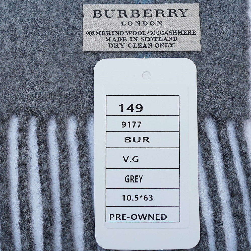 Merino/Cashmere Reversible Large Check Vintage Pre-Loved Scarf