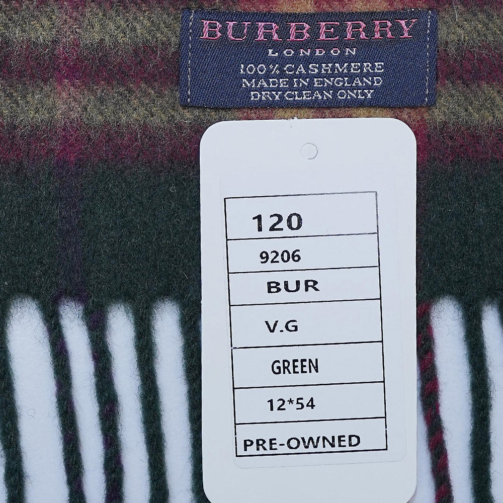 Cashmere Plaid Print Vintage Pre-Loved Scarf