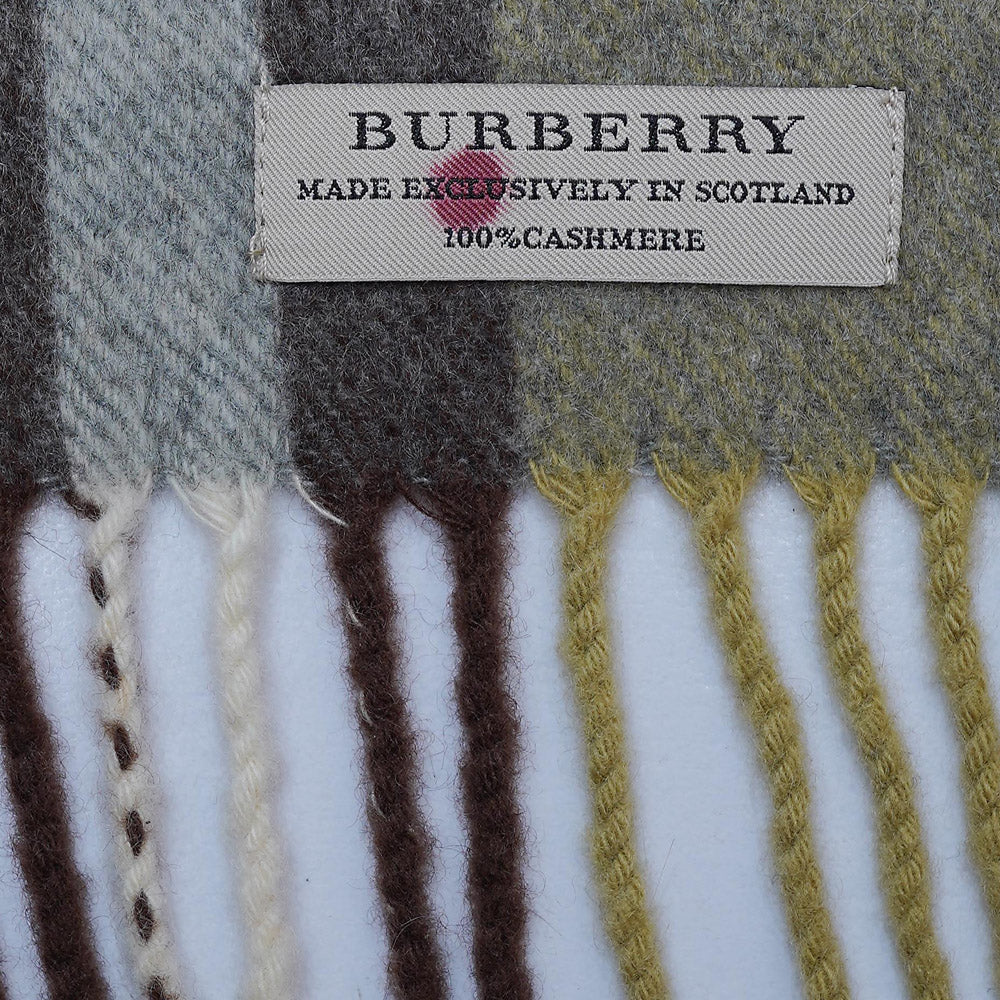 Cashmere Large Check Vintage Pre-Loved Scarf