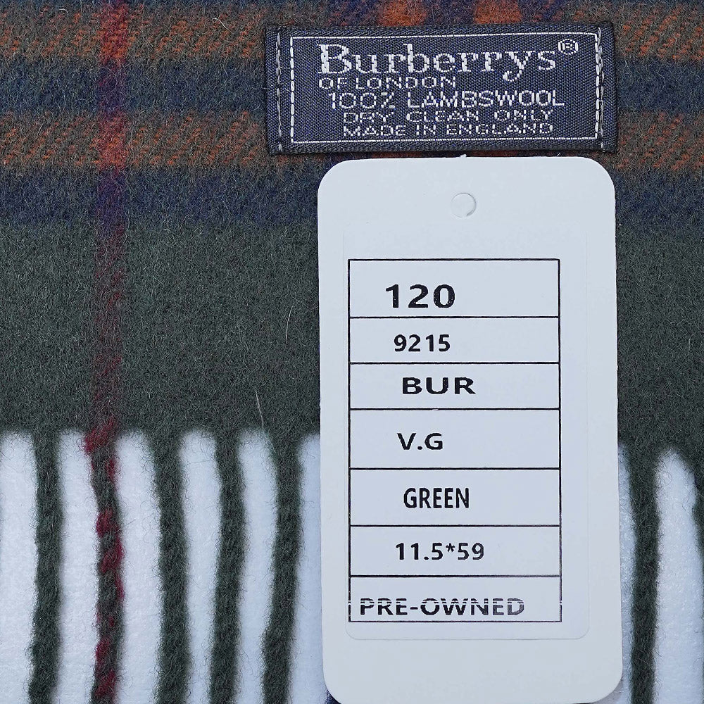 Lambswool Plaid Print Vintage Pre-Loved Scarf