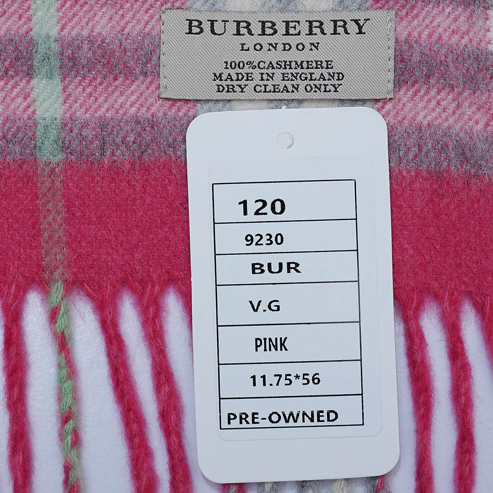 Cashmere Plaid Print Vintage Pre-Loved Scarf