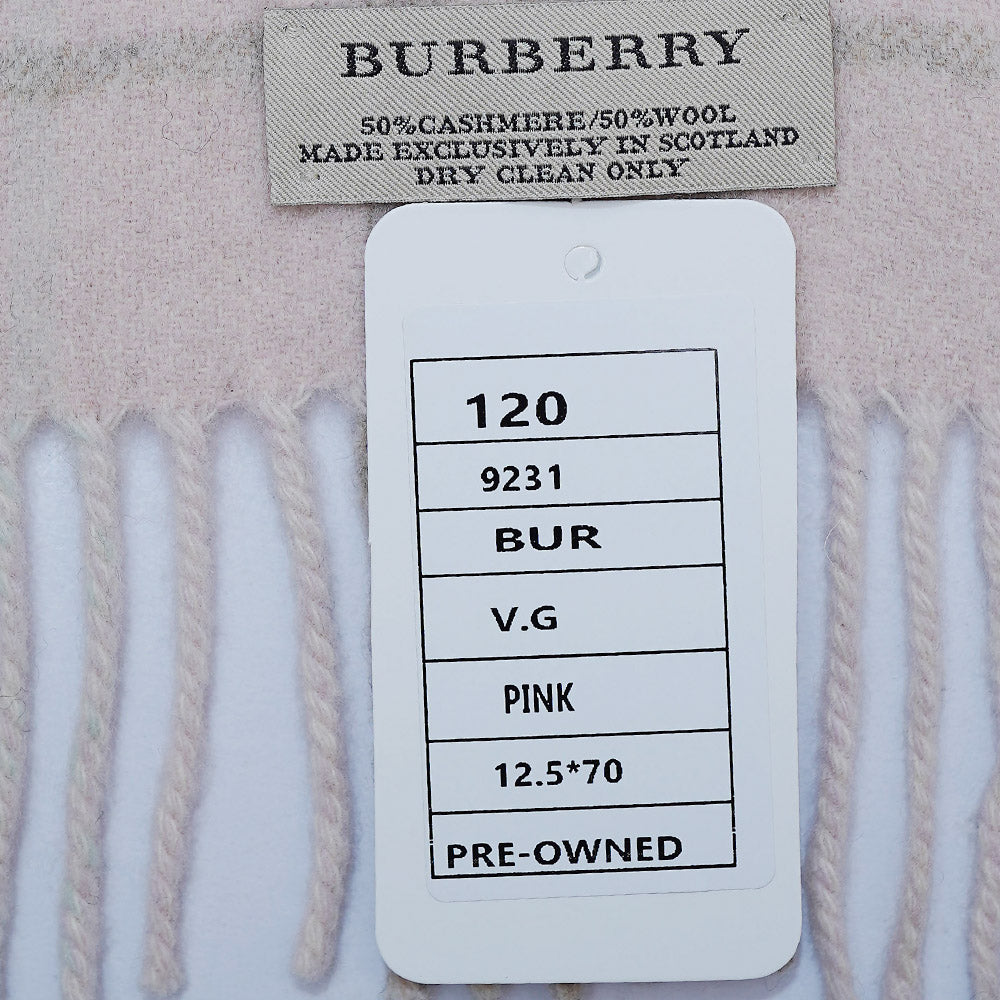 Cashmere/Wool Plaid Print Vintage Pre-Loved Scarf