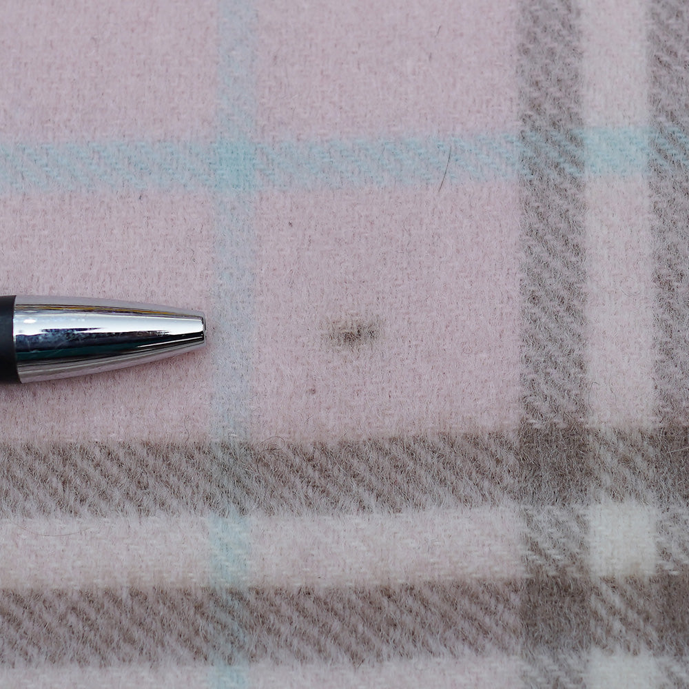 Cashmere/Wool Plaid Print Vintage Pre-Loved Scarf