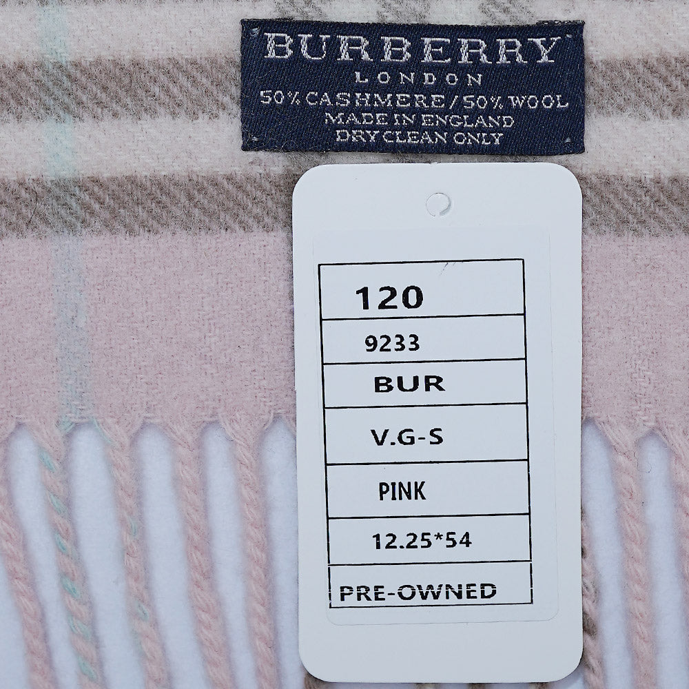 Cashmere/Wool Plaid Print Vintage Pre-Loved Scarf
