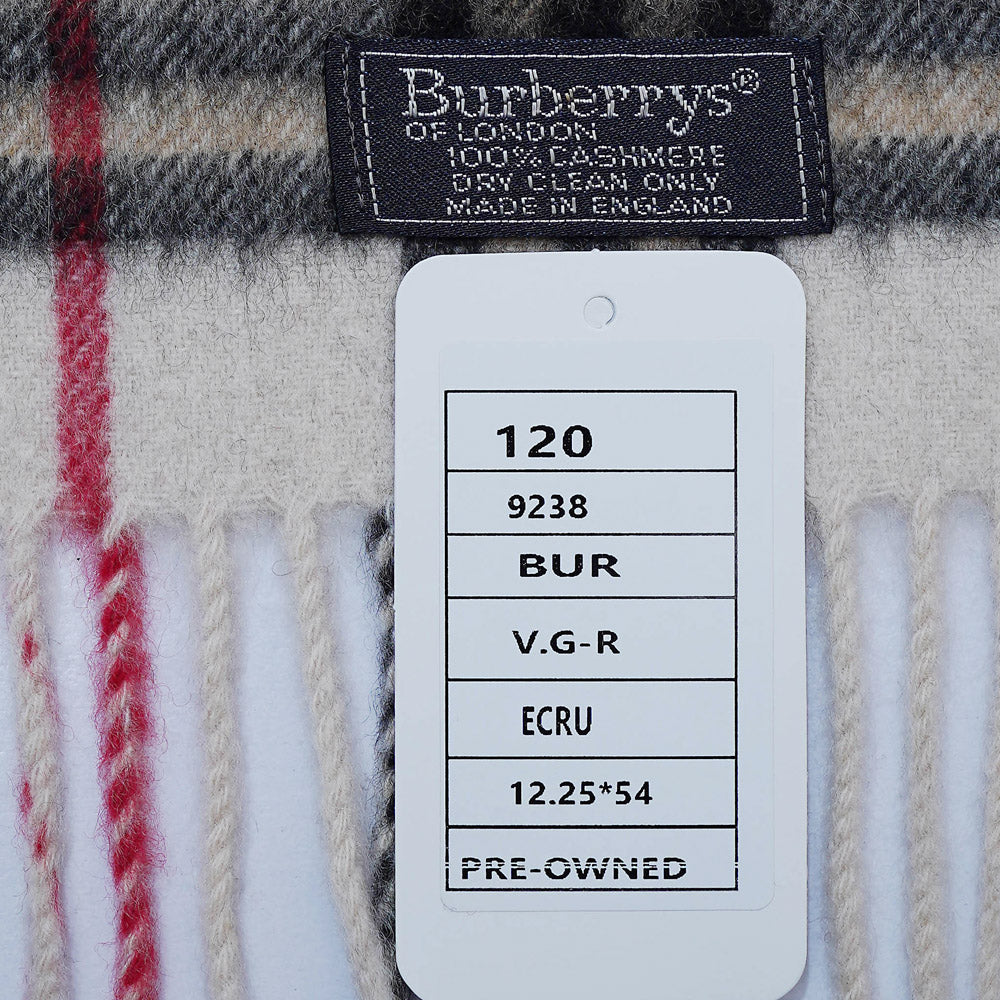 Cashmere Plaid Print Vintage Pre-Loved Scarf