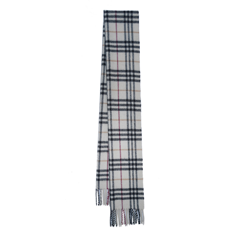 Merino/Cashmere Plaid Print Vintage Pre-Loved Scarf