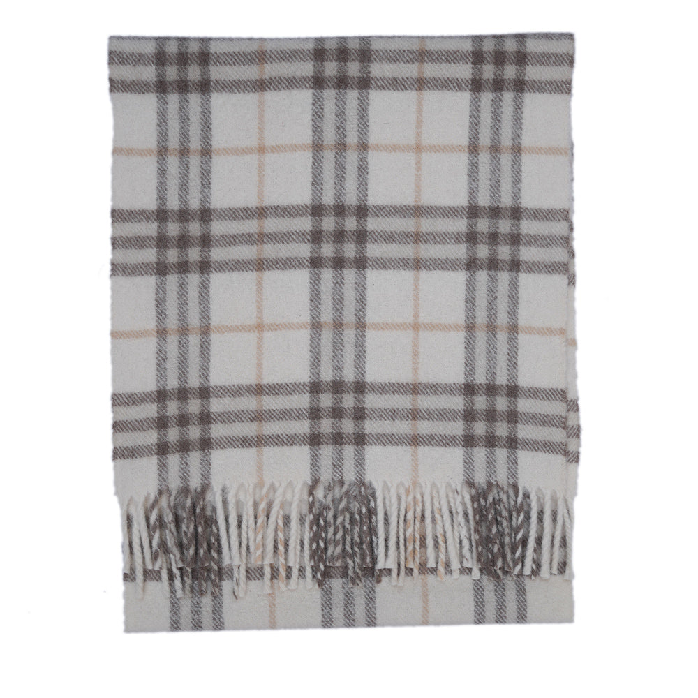 Lambswool Plaid Print Vintage Pre-Loved Scarf