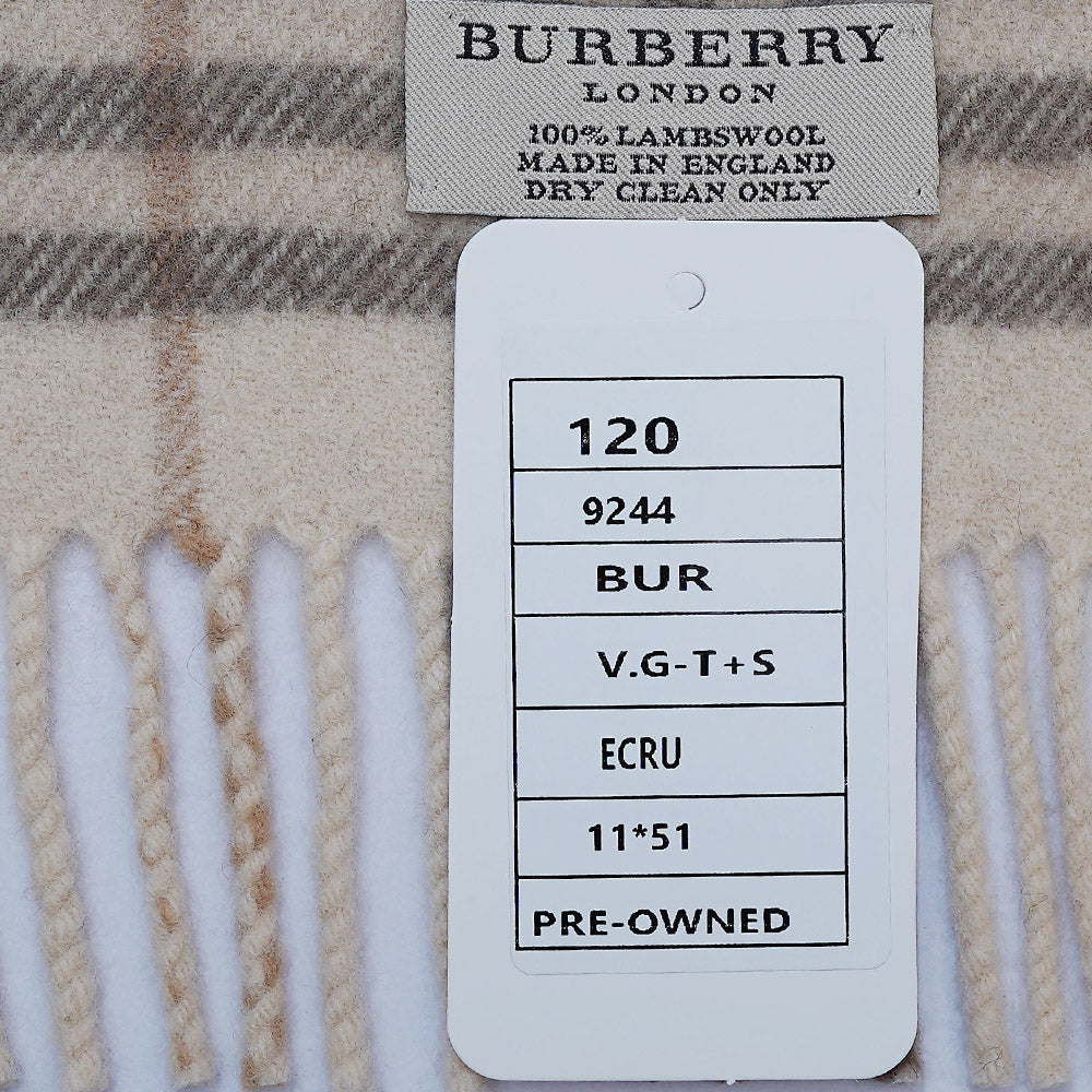 Lambswool Plaid Print Vintage Pre-Loved Scarf