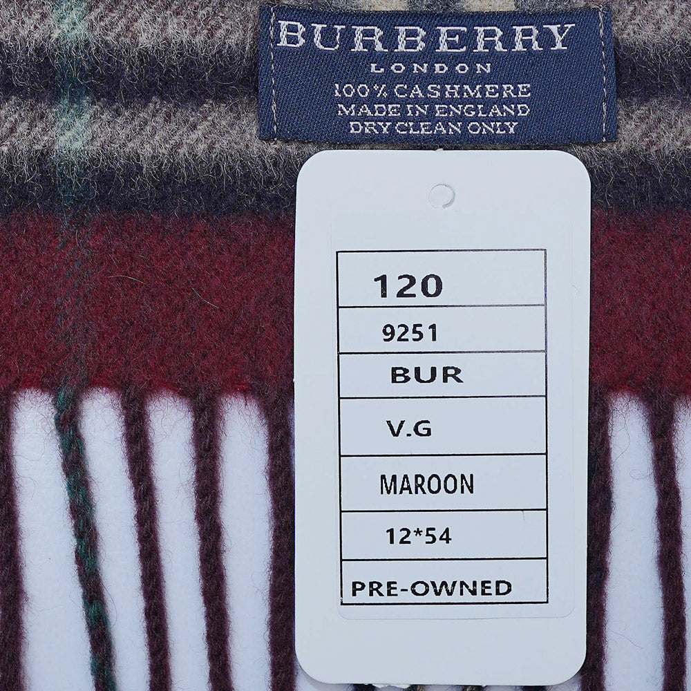 Cashmere Plaid Print Vintage Pre-Loved Scarf