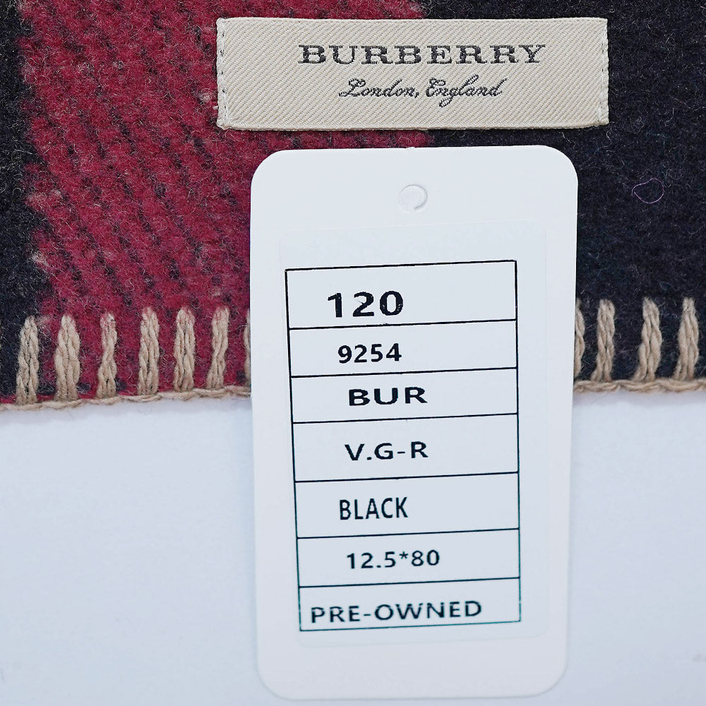 Wool Blend Plaid Print Vintage Pre-Loved Scarf
