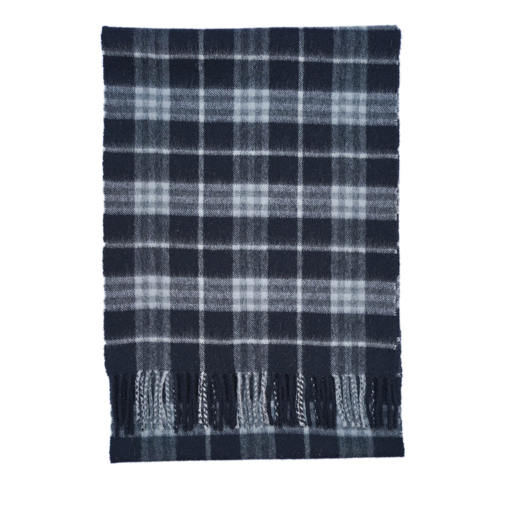 Cashmere/Wool Plaid Print Vintage Pre-Loved Scarf