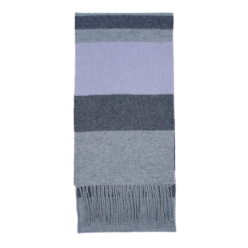 Merino/Cashmere Striped Print Vintage Pre-Loved Scarf