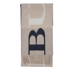 Merino/Cashmere Logo Print Vintage Pre-Loved Scarf
